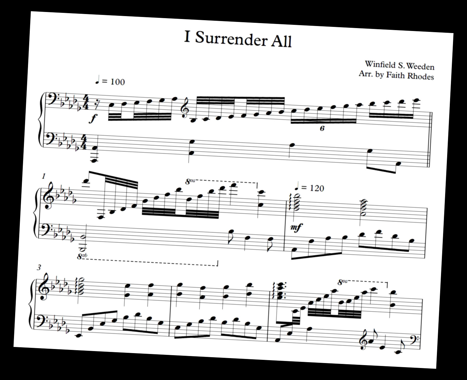 sheet music i surrender all