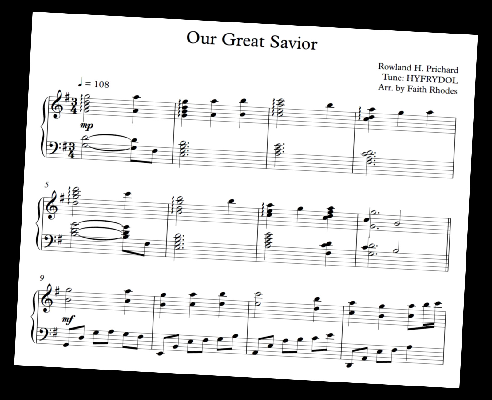 sheet music our great savior